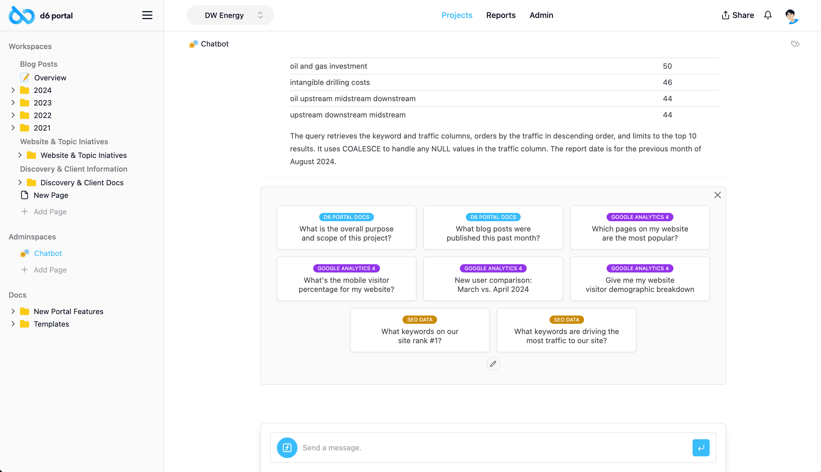 Chatbot Screenshot